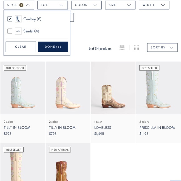 Lucchese Black Heeled Boots with Western Stitching - Picture 7 of 7